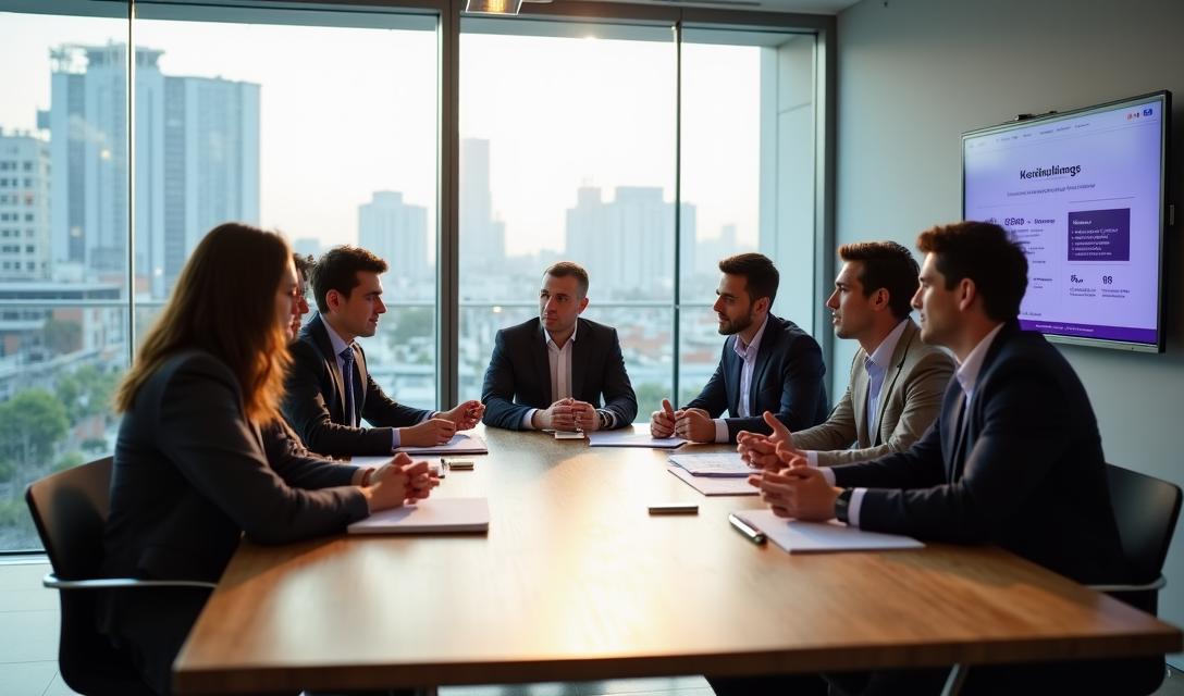Professionisti collaborano in un ufficio moderno a Roma